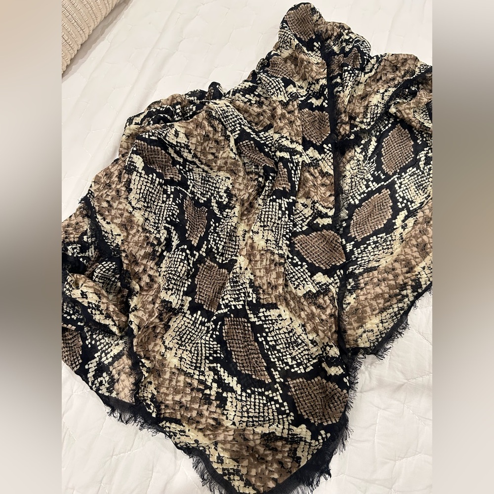 Coach Python Oversized Square Scarf Khaki,Black D… - image 6